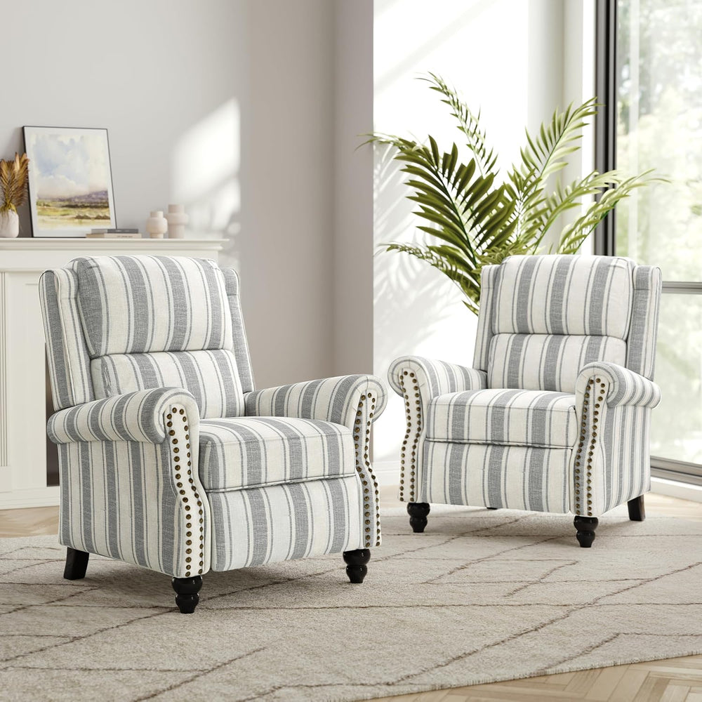 Recliner Chair, Modern Pushback Armchair with Adjustable Backrest & Footr...
