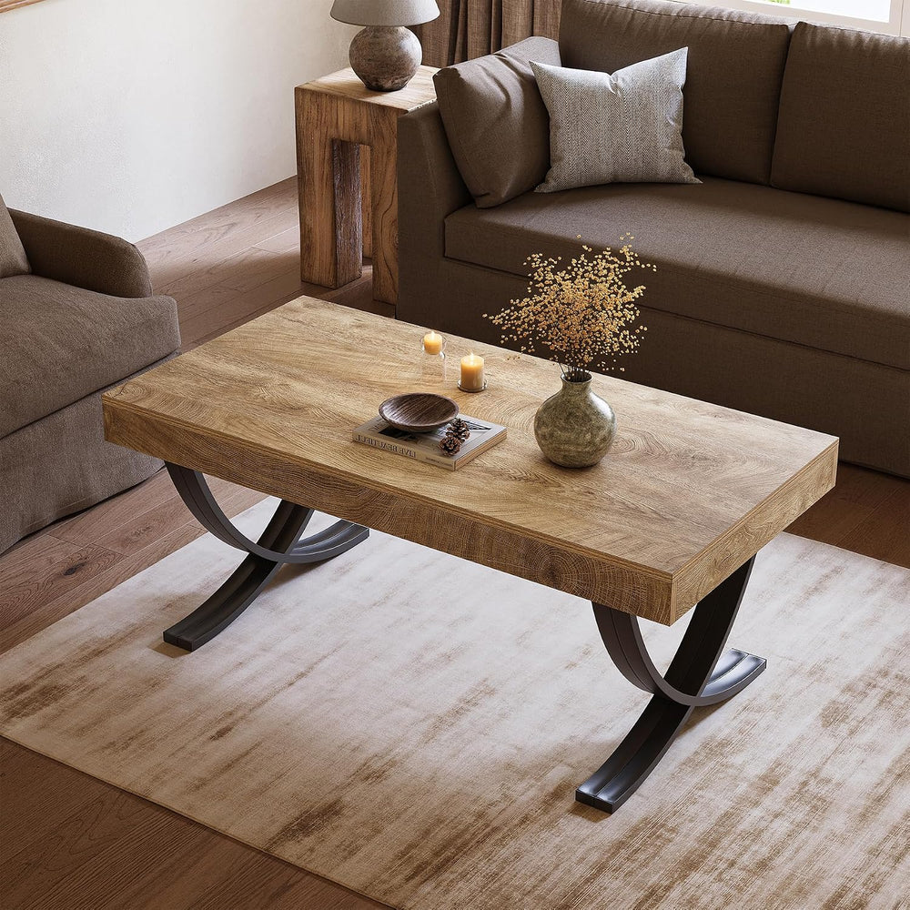 LITTLE TREE 47” Coffee Table, Rectangle Center Table for Living Room, Industr...