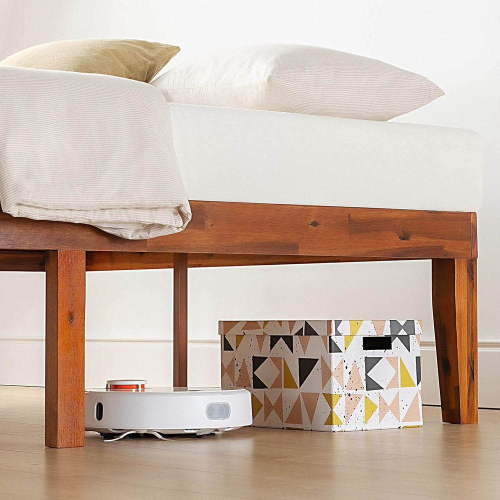 Mellow Naturalista Classic 16 Inch Solid Wood Platform Bed with Wooden Slats,...