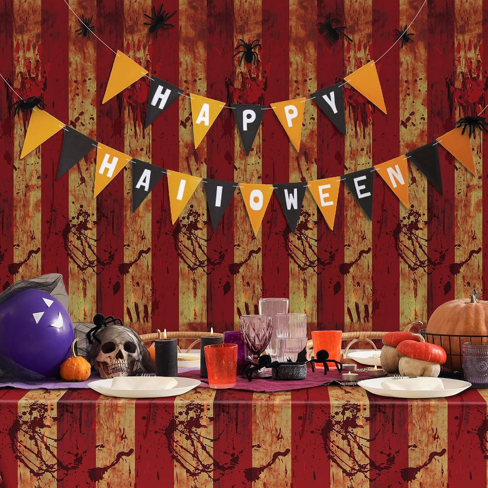 Kochorie 100 Ft x 54 Inch Creepy Carnival Tablecloth Roll with Cutter Box Pla...