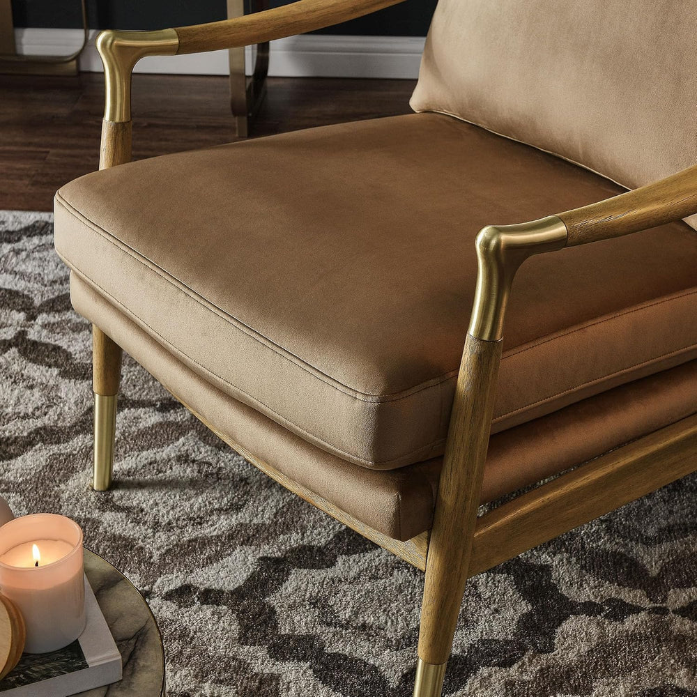 Modway Langford Stain-Resistant Performance Velvet Armchair – Mid Century Mod...