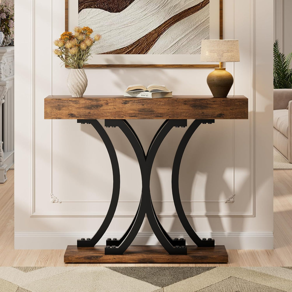 JUSTOGO 43.3" Console Table for Entryway, Industrial Sofa Table Entryway...