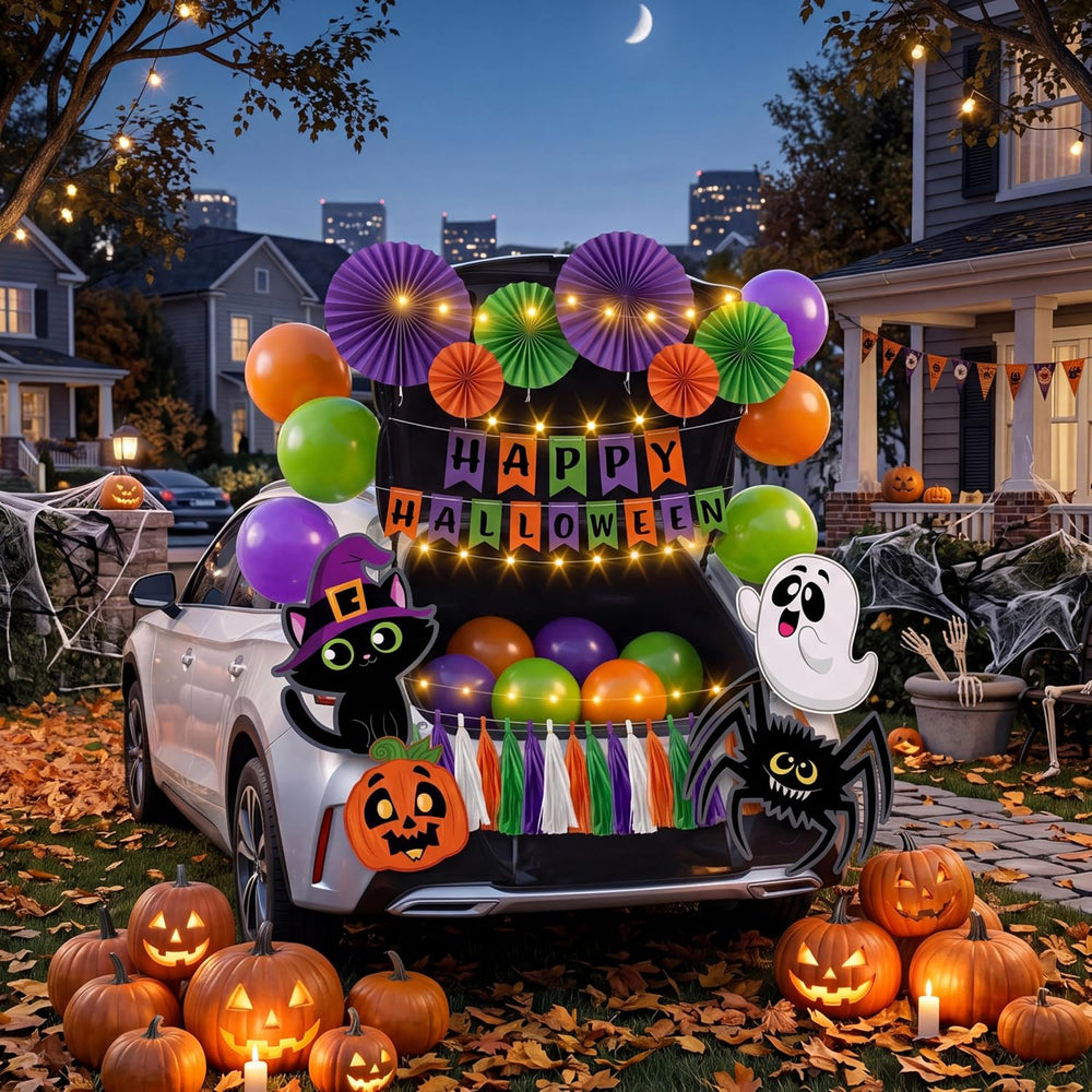 JOYIN Halloween Trunk or Treat Car Decorations Kit with Happy Themed Design, ...