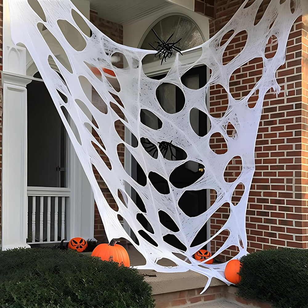 JOYIN 1000sqft Halloween Spider Web Outdoor Decoration, Giant Spider Cobwebs ...