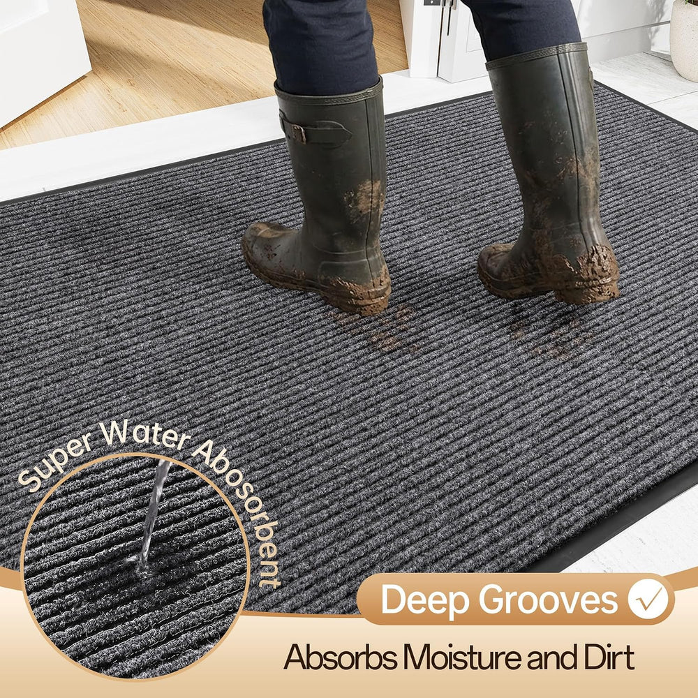 Amyracel Front Door Mat 2'x4', Heavy Duty Waterproof Indoor Outdoor D...