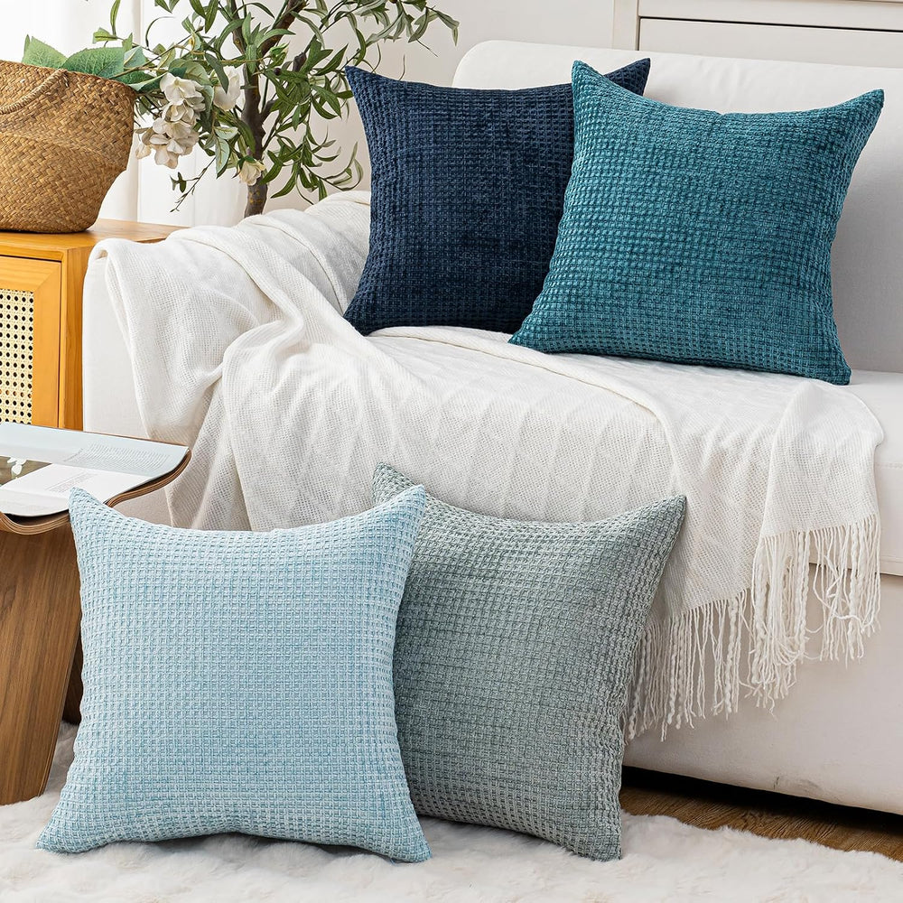 Pack of 4 Throw Pillow Covers 24x24” Boho Cushion Covers for Living Room