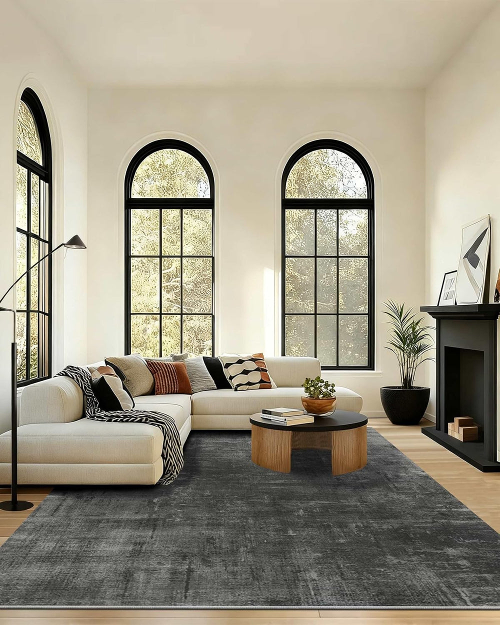 Latte&Fog 8x10 Area Rugs for Living Room, Large Modern Abstract Washable Rug
