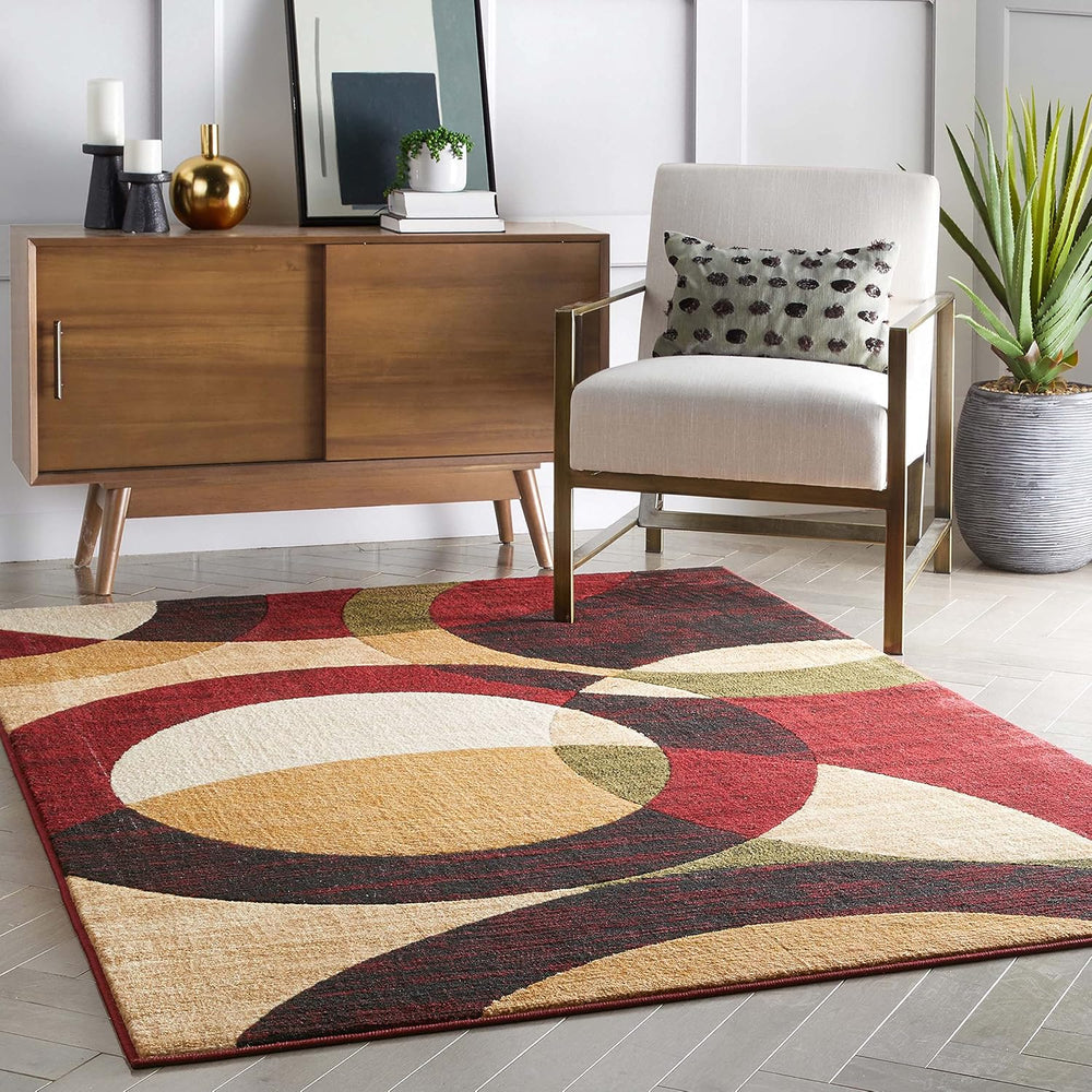 Well Woven Dulcet Bingo Red Modern Geometric Area Rug (5'3" x 7'...