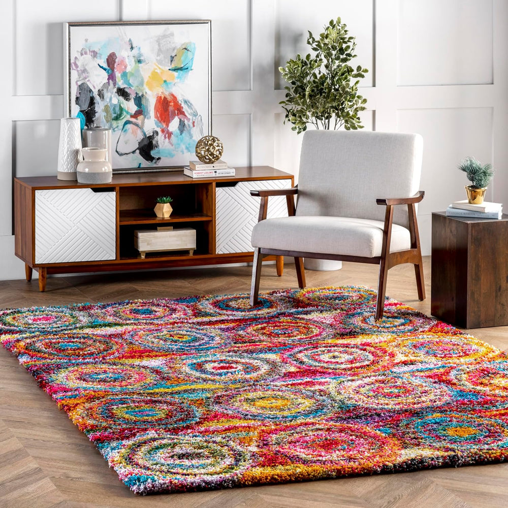 nuLOOM Kindra Multicolor Abstract Power Loomed Area Rug, 7' x 9'