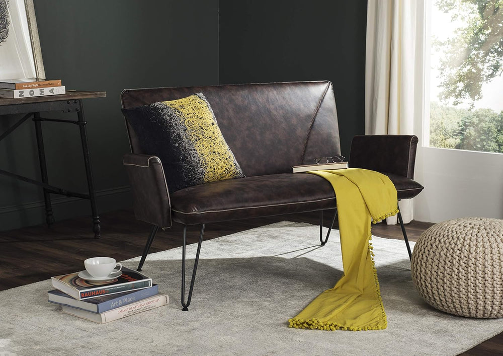 Safavieh Home Collection Johannes Mid-Century Modern Antique Brown Settee