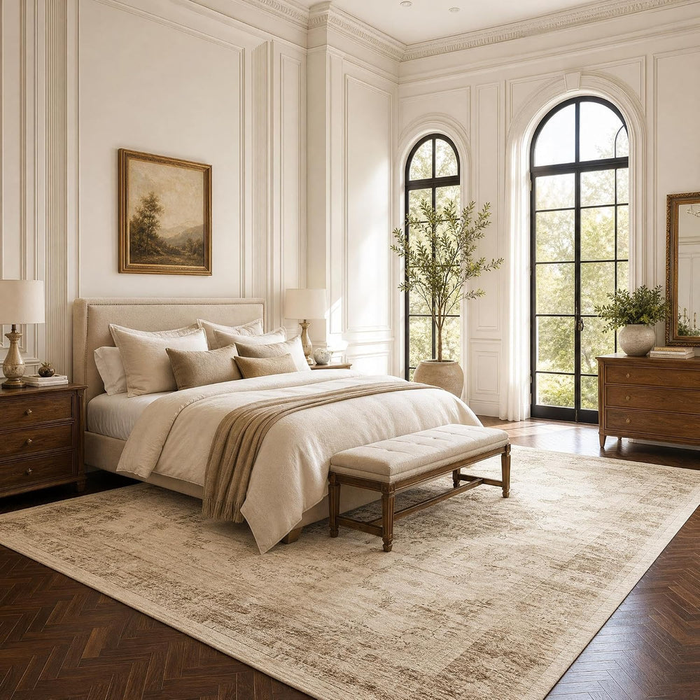 Garvee Beige Boho 6x9 Area Rug for Bedroom Living Room