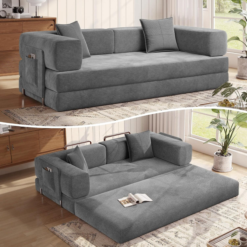 MoonSpeak 78.8'' Futon Sofa Bed, Boneless Couches for Living Room