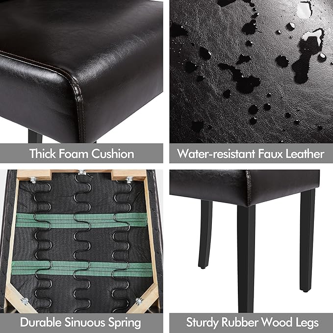 Yaheetech Dining Chairs Set of 6 Modern Style Faux Leather Dining Room Chairs...