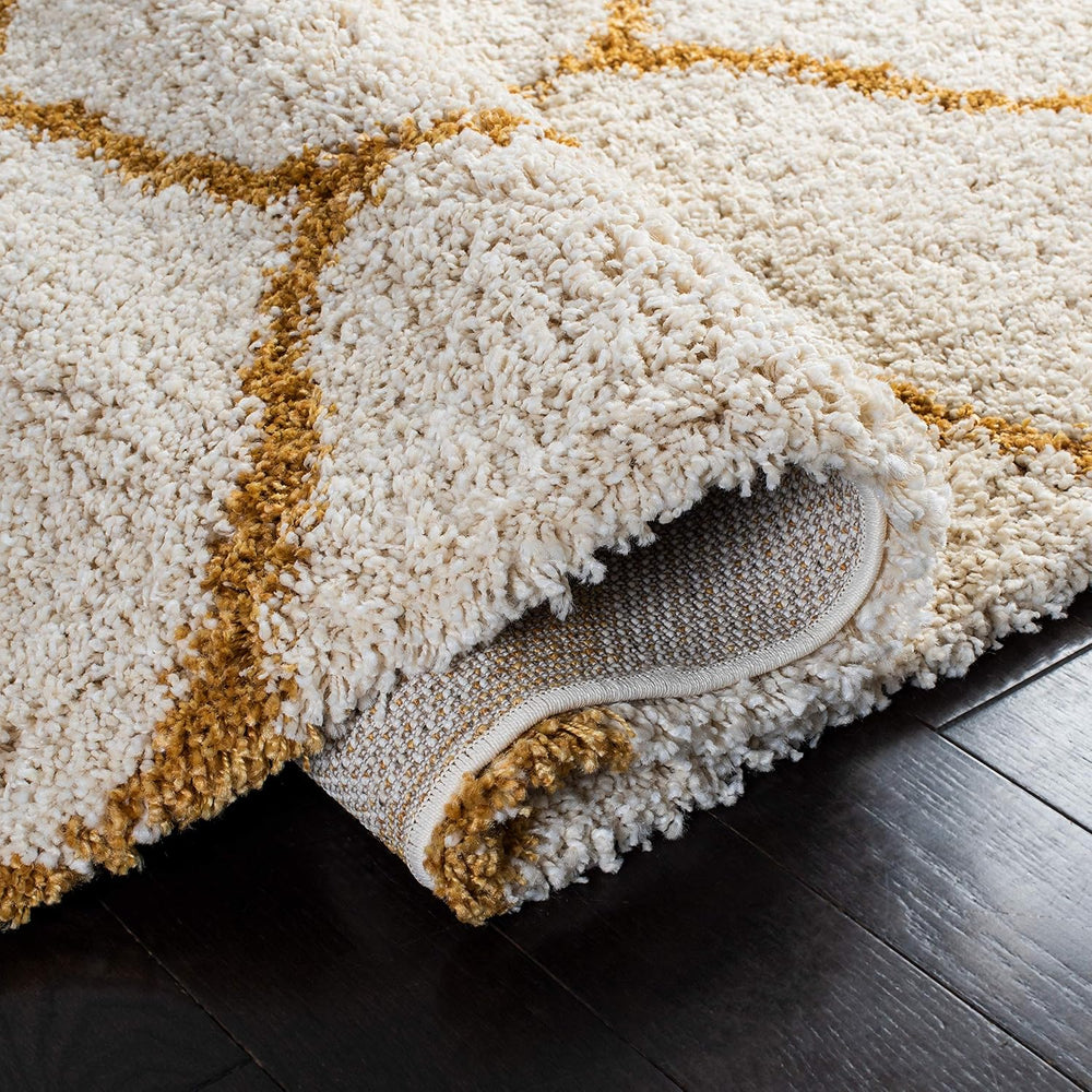 SAFAVIEH Hudson Shag Runner Rug 2'3"x8', Plush Trellis Ivory &am...