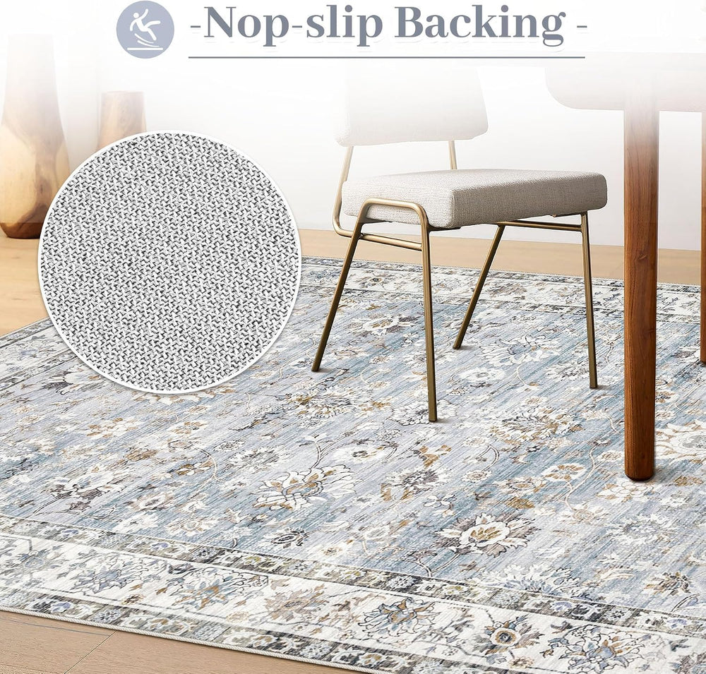 XLUEZ Area Rug 9x12 Living Room Rug, Machine Washable Vintage Distressed Boho...