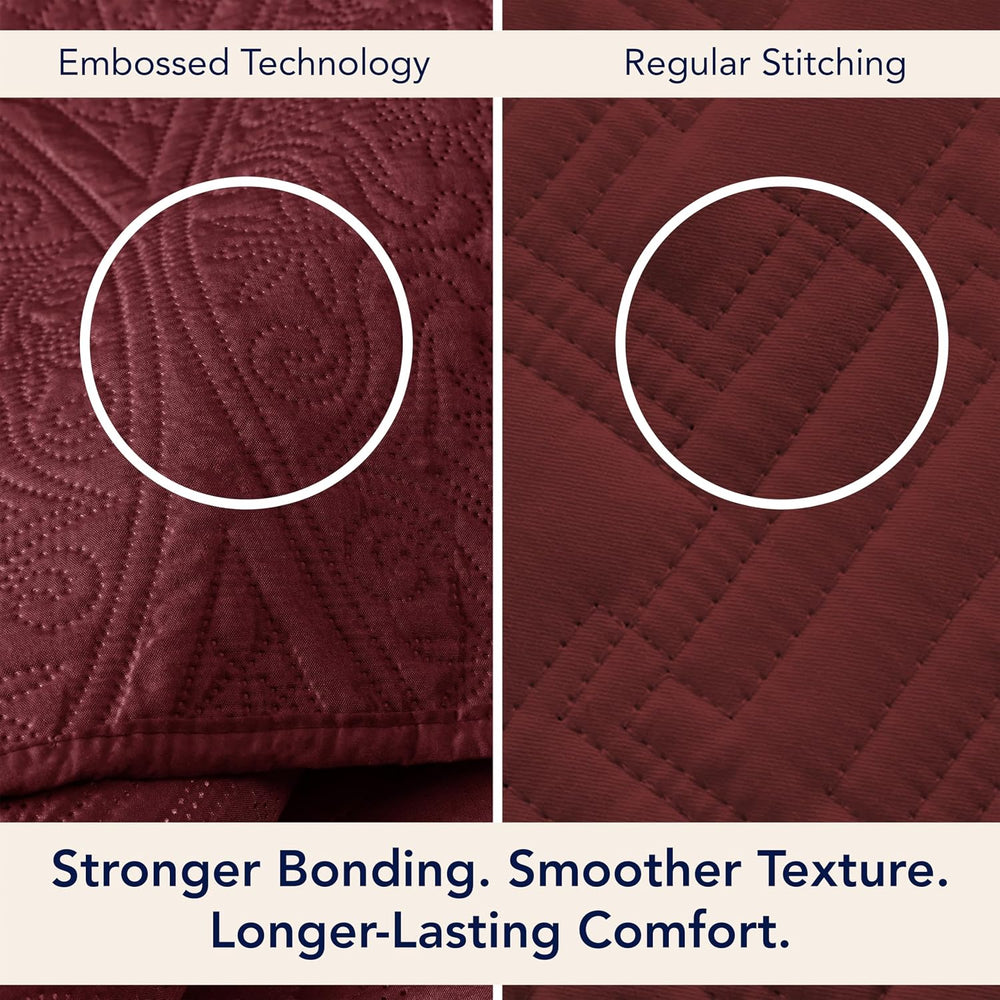 King Quilt Bedding Set with Pillow Shams โ Lightweight Quilted Bedspread King...