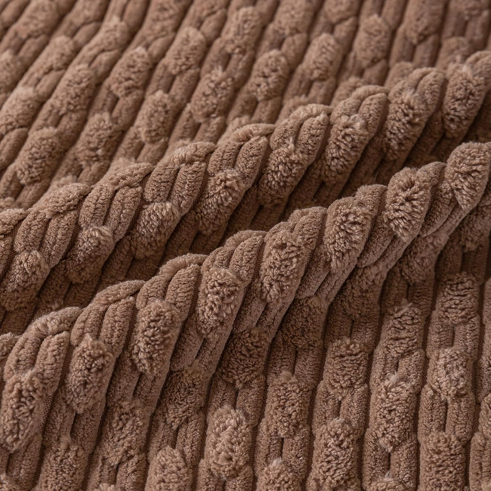 Set of 4 Beige Brown Coffee Decorative Throw Pillow Covers 20x20 Inch Corduro...