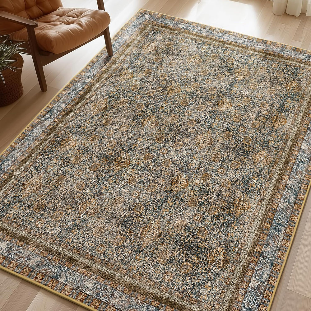 Phantoscope Washable Area Rug 6'x9' Non-Slip, Vintage Neutral Rugs fo...