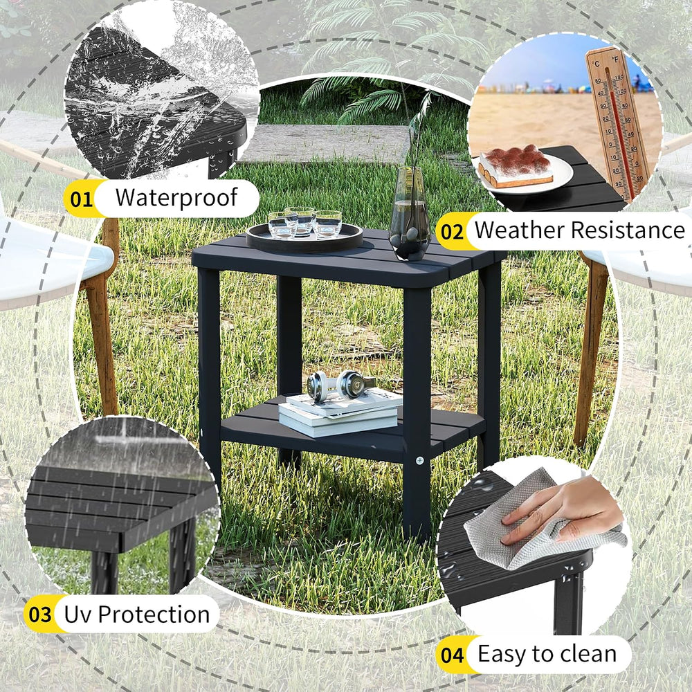 Adirondack Side Table,Weather Resistant Wood Textured Table,Side Table for Ad...