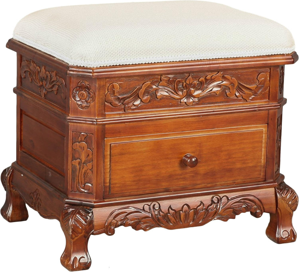 Carved Wood Furniture Vanity Stool