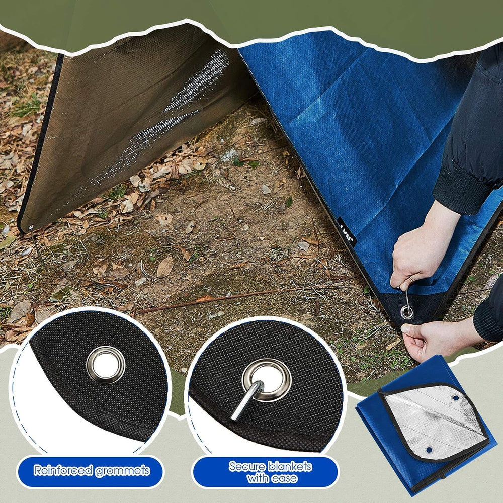 Kingdder 2 Pcs 60 x 82 Inch Heavy Duty Emergency Blankets for Survival