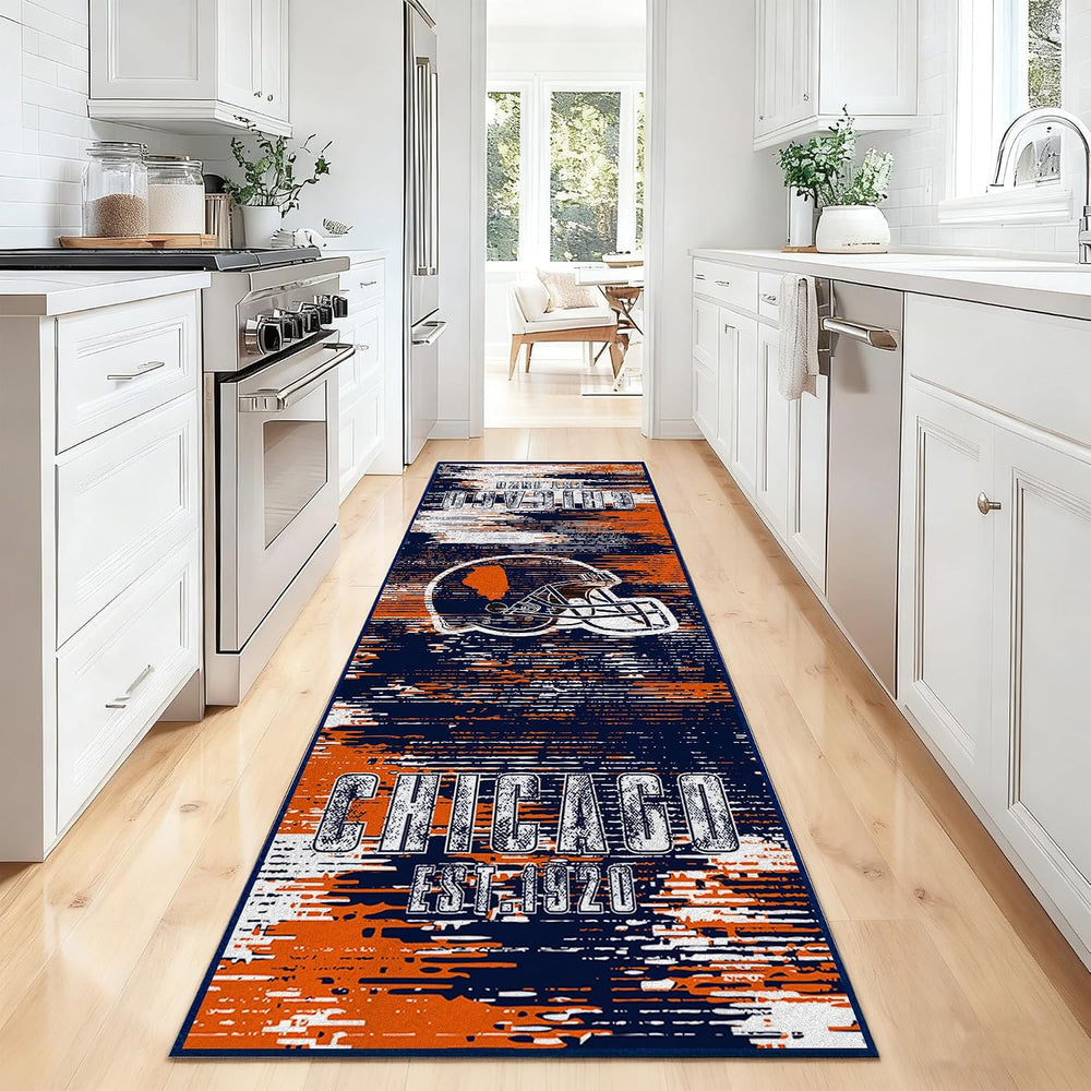 Chicago Rug Runners for Hallways Non Slip 2x8 ft, Kitchen Rugs with Rubber Ba...