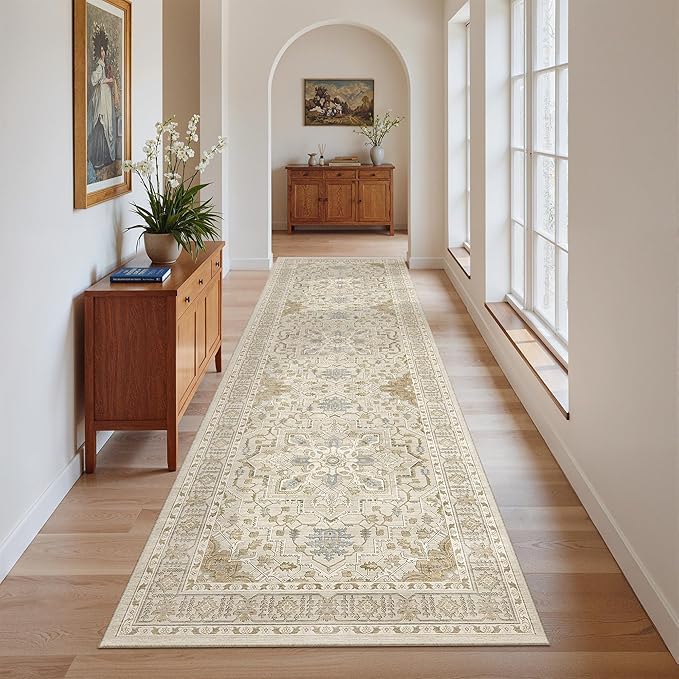 Madane Runner Rug 2'6''x8' Kitchen Runners, Printed Vintage W...