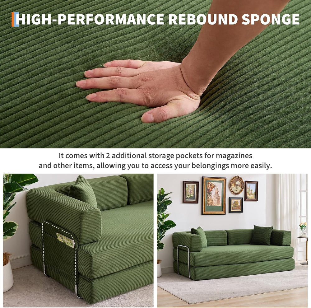 5-in-1 Convertible Sleeper Sofa Bed, 79" Loveseat Boneless Couch