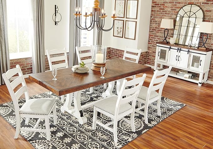Signature Design by Ashley Valebeck Farmhouse Cushioned Dining Chair, 2 Count...