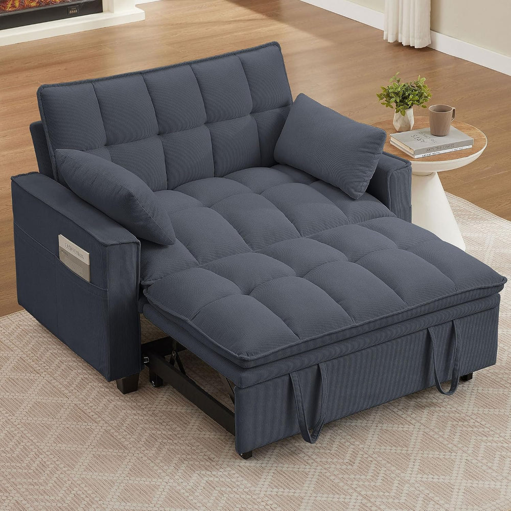 Sleeper Sofa with Pull Out Couch Bed, 48.43" Convertible Pull-Out Sofa B...