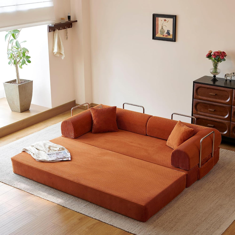 Eafurn 4-in-1 Boneless Convertible Sofa Bed, 79" Folding Mattress Couch ...