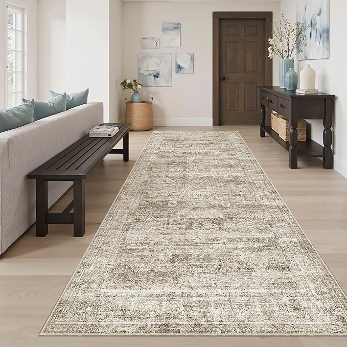 Hallway Runner Rug 4x8 Wide: Washable Thin Runners