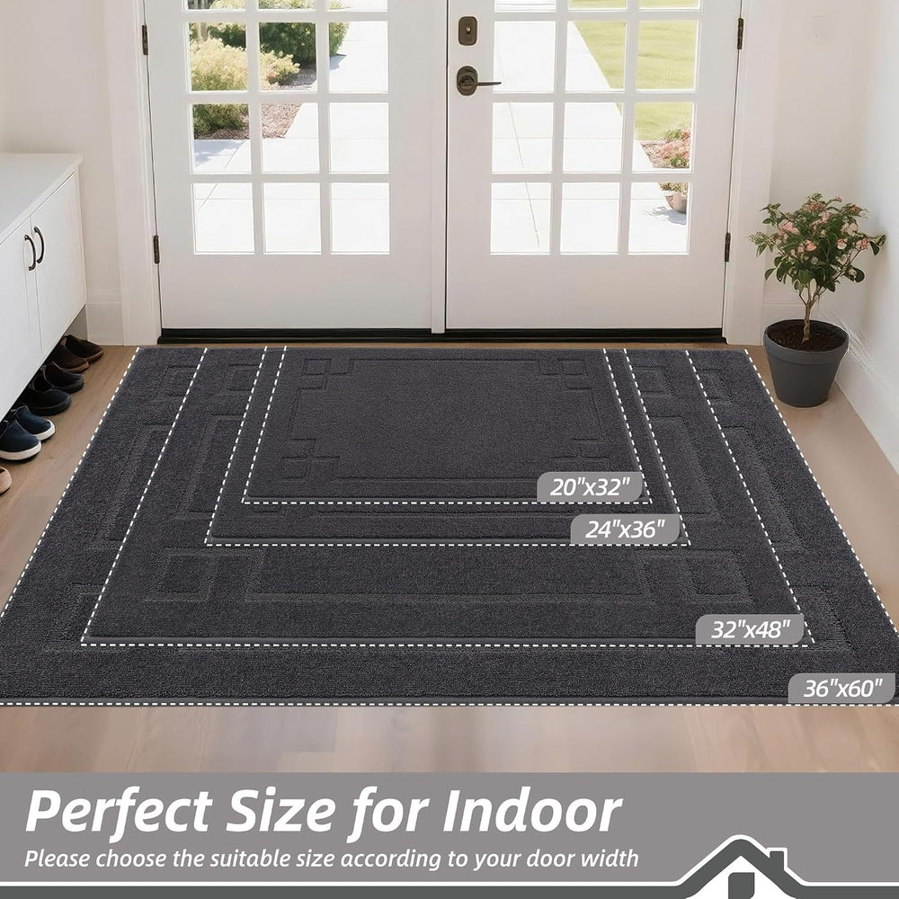 BEQHAUSE Door Mat 32" x 48", Non-Slip Door Mats Indoor Washable, Da...