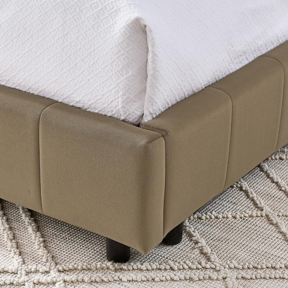 Yoglad Corner Bed Frame Full Size, Velvet Upholstered Daybed with A Backrest ...