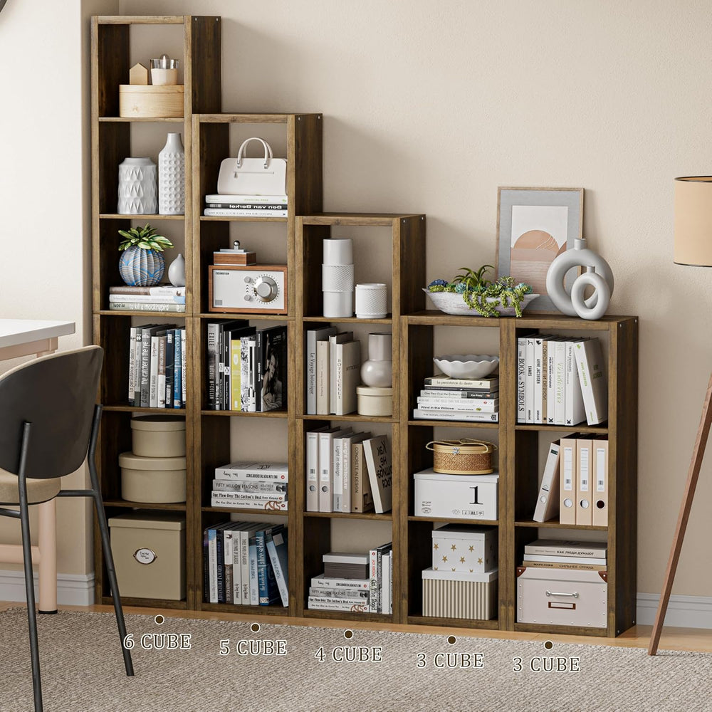 Cube Storage Organizer Bookcase, 3 Tier Decorative 11 inch Open Back Cubical ...