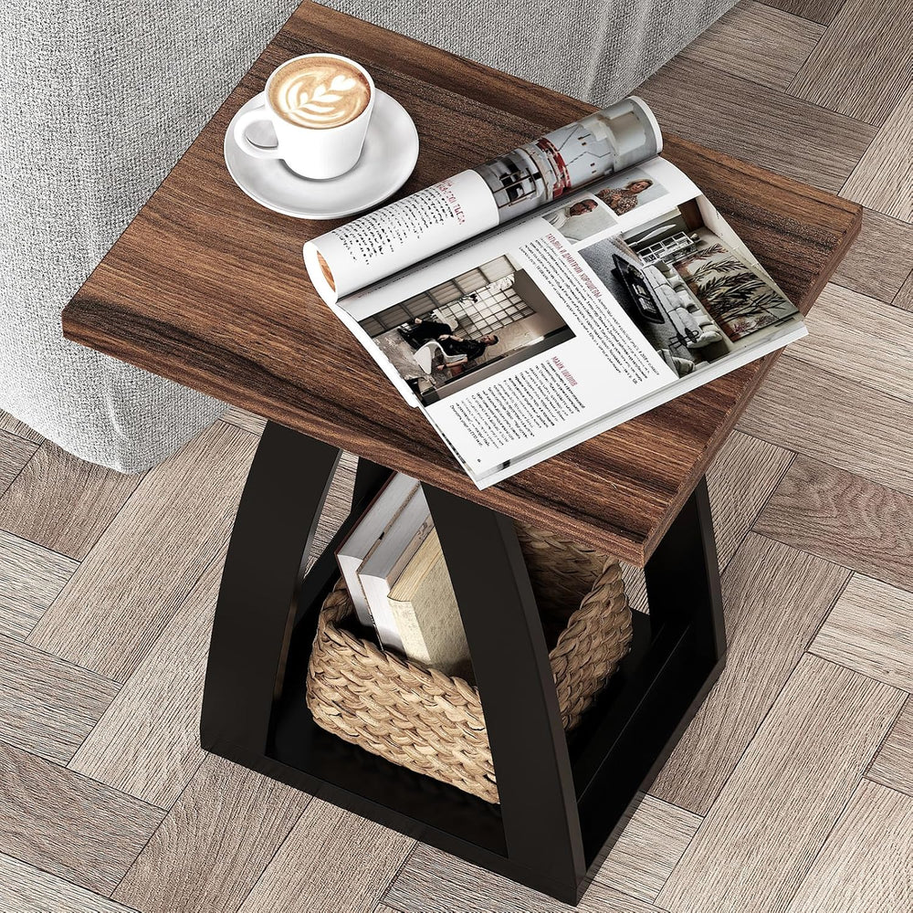 FROMJBEST End Table Set of 2, Side Table, Nightstand, Sofa Side Table with Sh...