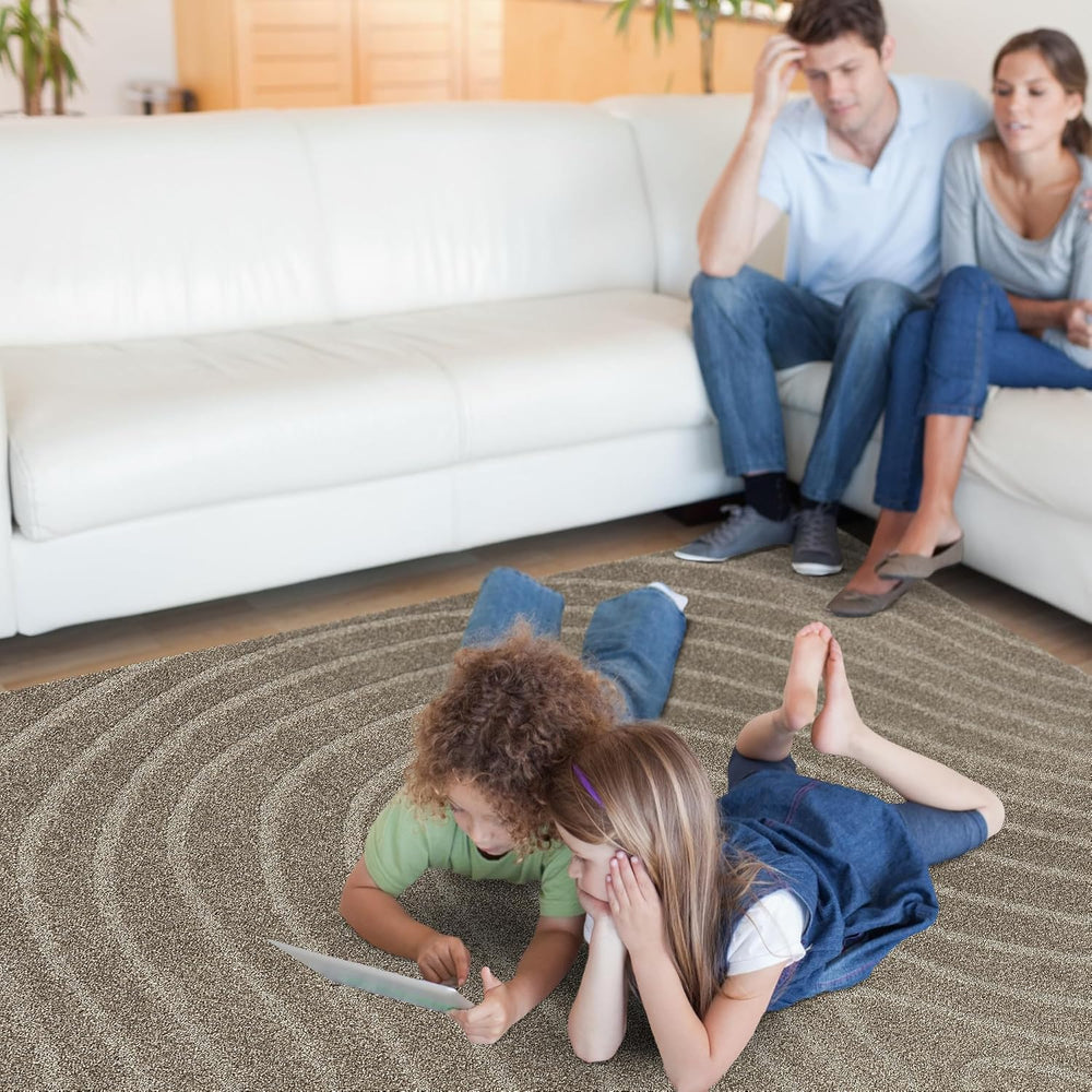 LUXE WEAVERS Modern Geometric Wave Taupe 2x3 Area Rug