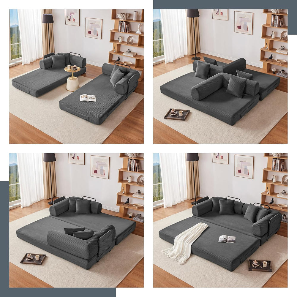 Weture 79" Oversized Boneless Couch with 4 Pillows,5 in 1 Convertible Sl...