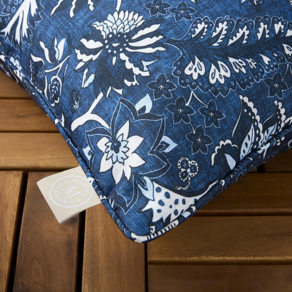 Martha Stewart Distressed Jacobean Indoor Outdoor Decorative Pillow 2-Pack Se...