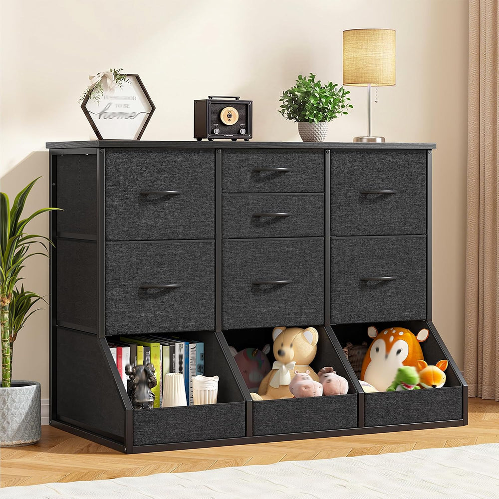 Romorgniz Dresser for Bedroom, 7 Drawer and 3 Open Cubby, Modern Bedroom