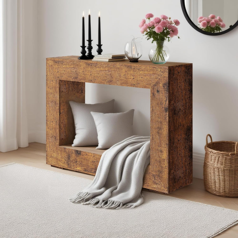47" Farmhouse Console Table - Long Sofa Table Behind Couch, Wooden Entry...