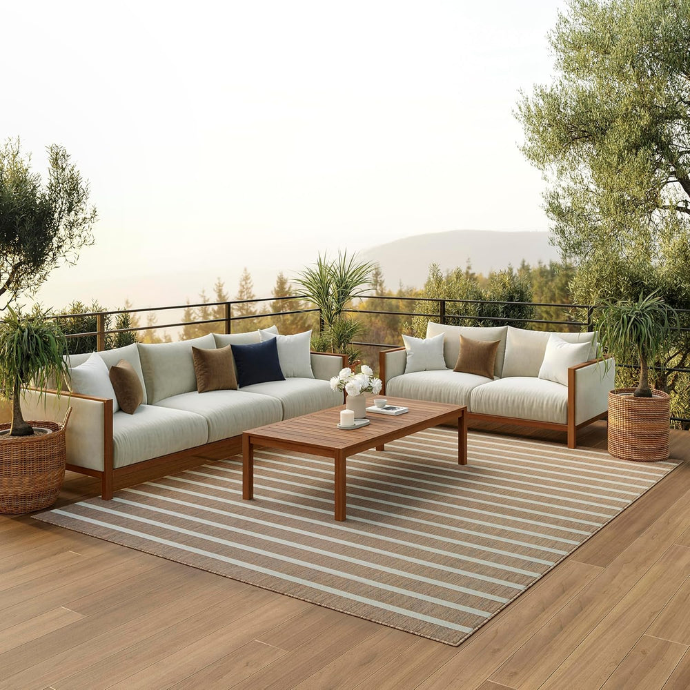 Nourison Home Positano Jute Ivory 6' x 9' Area Rug - Easy Clean, Non ...