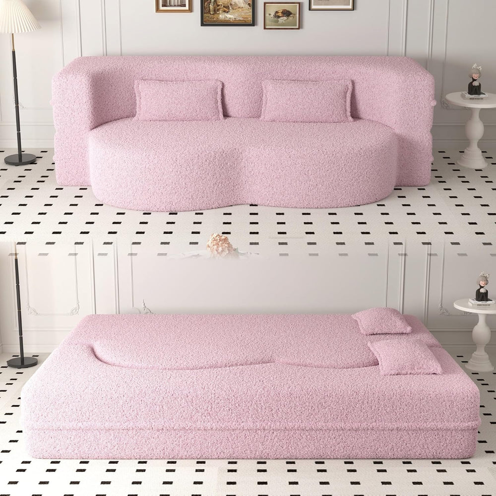 78" Convertible Boneless Futon Sofa Bed, Sleeper Sofa for Living Room