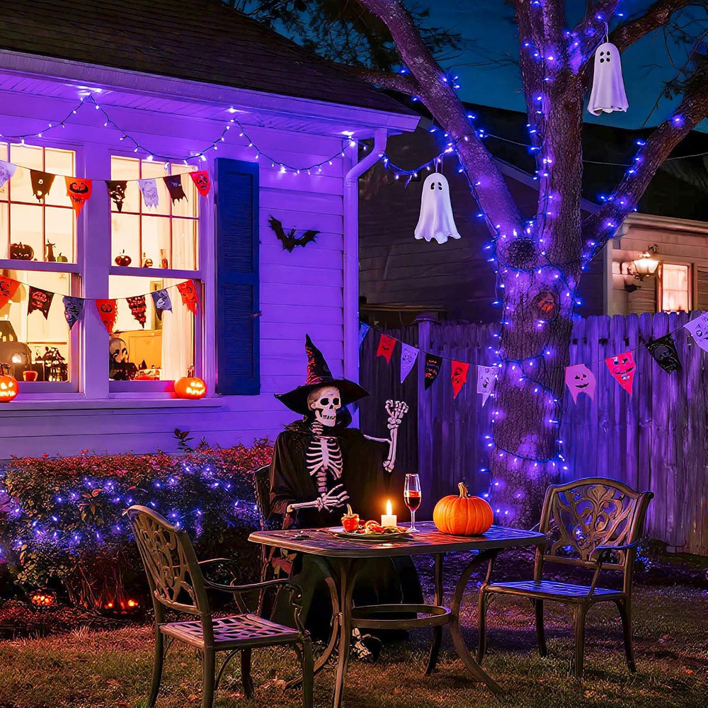 JMEXSUSS 500 LED Purple Halloween Lights, 173ft String Lights Plug in