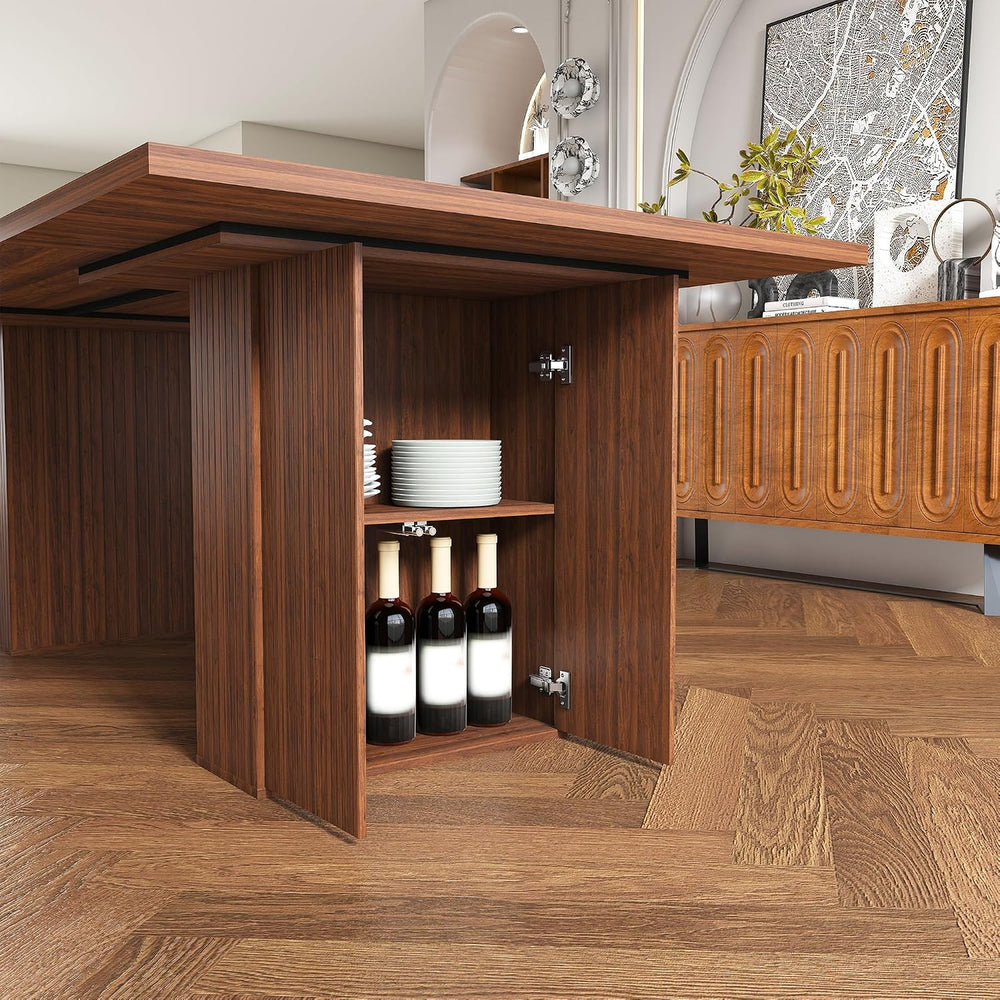 Rectangle Dining Table for 4-6, 78" Modern Dining Room Table with 2-Tier...