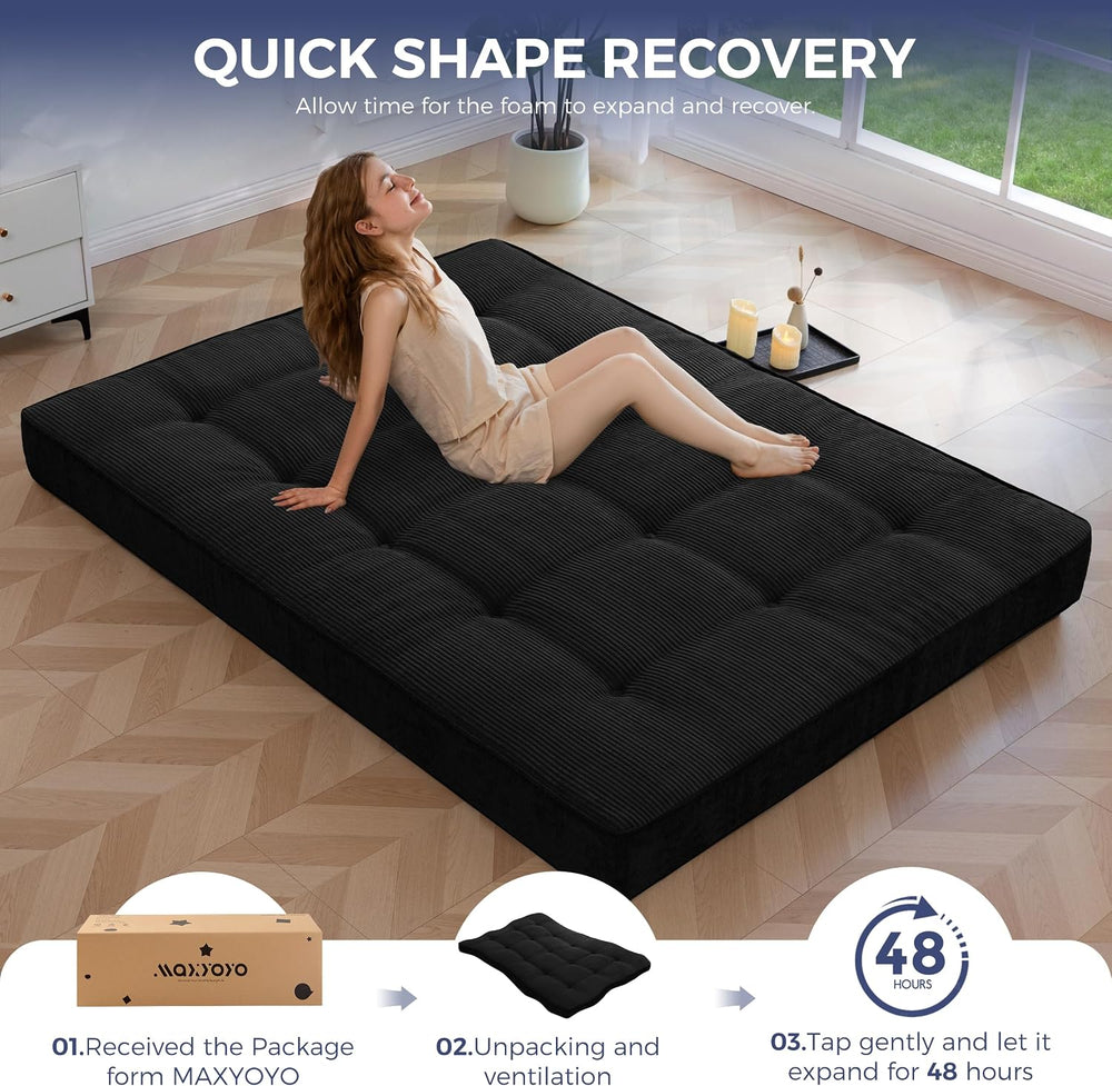 MAXYOYO 6" Extra Thick Japanese Floor Mattress Full Size Futon Mattress