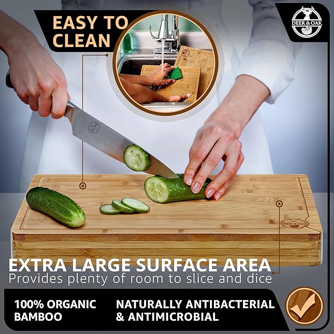 Deer & Oak Premium Solid Wood Cutting Board