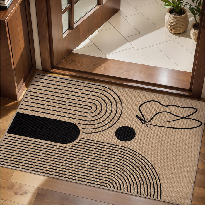 Tangsoo Easy Jute 2x4 Entryway Rug, Washable Non-Slip Small Outdoor Mat