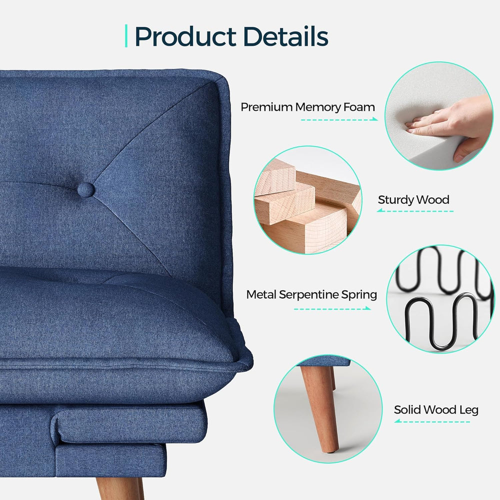 LINSY HOME Futon Sofa Bed, 70" Chenille Futon Couch with Adjustable Back...