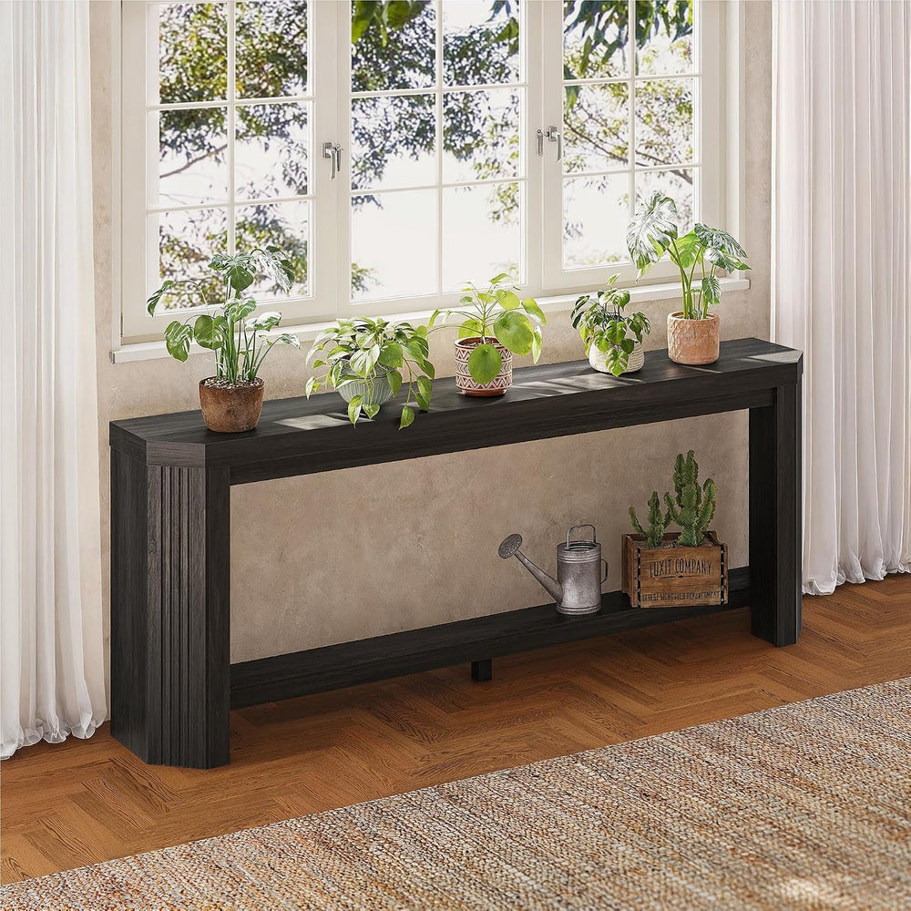 70" Console Table for Entryway, Narrow Long Sofa Table Behind Couch, Woo...